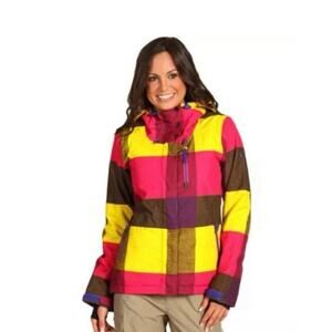 Roxy Meridian Colorblock Ski Snowboard Jacket Weatherproof Womens Size Small EUC
